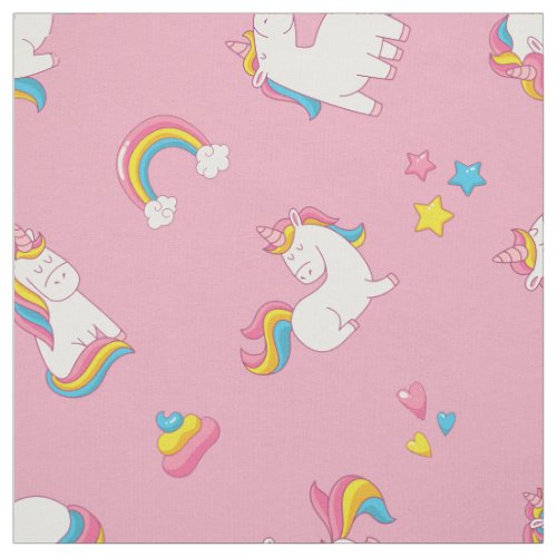 Cute TRENDY Magical Unicorn Pastel color pink Fabric
