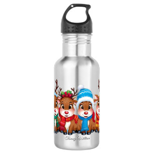 Cute Trendy Modern Funny Merry Christmas Stainless Steel Water Bottle