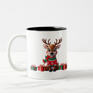 Cute Trendy Modern Humor Funny Christmas  Two-Tone Coffee Mug