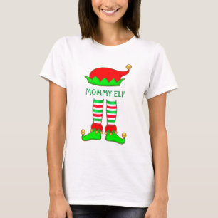 Cute Trendy Mommy Elf Christmas T-Shirt