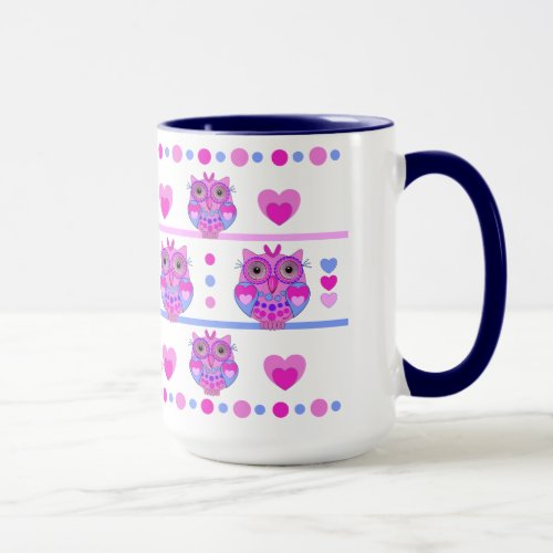 Cute trendy mug with Owls and Name