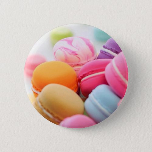 Cute Trendy Pastel Colorful French Macaron Cookies Pinback Button