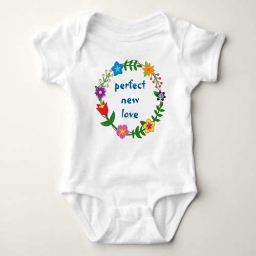 Cute Trendy Perfect New Love Baby Bodysuit Flowers