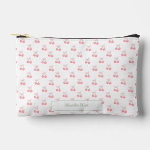 Cute Trendy Personalized Cherries Accessory Pouch