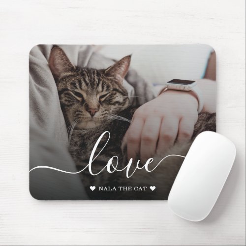 Cute Trendy Pet Cat Lover Photo Mouse Pad