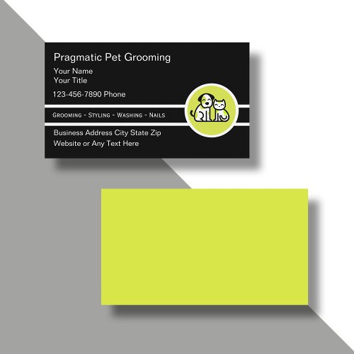 Cute Trendy Pet Grooming Business Cards