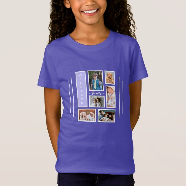 Cute Trendy Photography Collage Purple For Girls T-Shirt (Front)