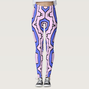 Cute trendy pink & blue "Ratti_Creative_Arts" Leggings