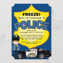 Police Themed Birthday Invitations Zazzle