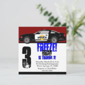 Cute Trendy Police Car Birthday Party Invitation (Standing Front)