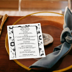 Cute Trendy Retro Vinyl Music Wedding Fun Facts  Napkins