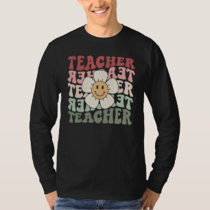 Cute Trendy Teacher Flower Retro Teacher T-Shirt