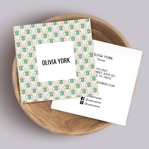 Cute Trendy Third Eye pattern Square Business Card