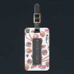 Cute Trendy Watercolor Sushi Sake and Chopsticks Luggage Tag<br><div class="desc">This cute and trendy watercolor hand painted sushi,  sake,  and chopsticks pattern is perfect for the trendy and stylish foodie. Its funny and artistic print is great for many gifts and occasions. Enjoy this fun and yummy design for your next purchase!</div>