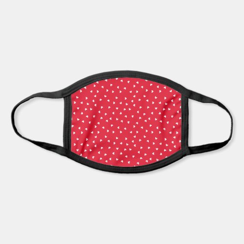 Cute Trendy White Heart Pattern on Red Face Mask