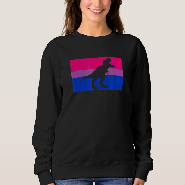 Cute Trex Dinosaur Party Gay Bisexual Pride Flag S Sweatshirt (Front)