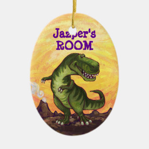 Cute TRex Heads and Tails Personal Room Decor Ceramic Ornament