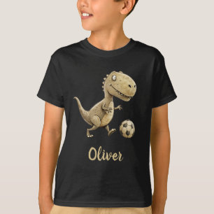 Cute Trex Playing Soccer Personalized T-Shirt