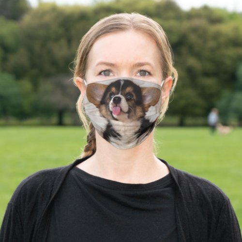 Cute Tri color Pembroke Welsh Corgi Puppy Dog Adult Cloth Face Mask