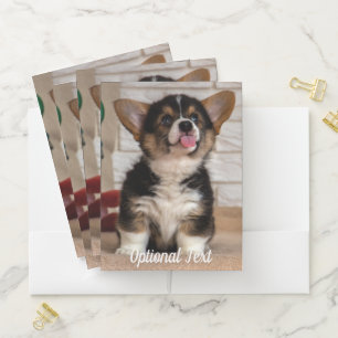 Cute Tri color Pembroke Welsh Corgi Puppy Dog Pocket Folder