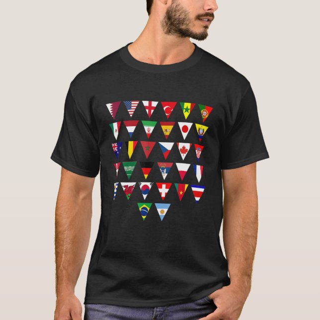 Cute Triangle Flag Thirty Two Country Festival Soc T-Shirt (Front)