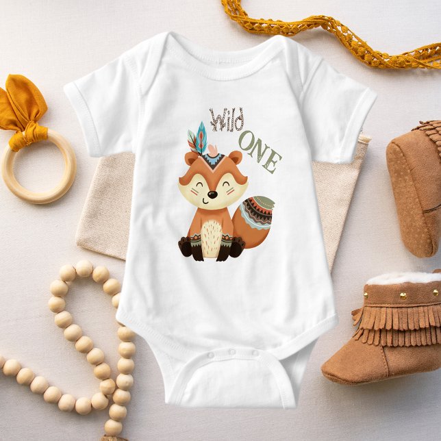 Cute Tribal Baby Fox Wild One Baby Bodysuit (Creator Uploaded)