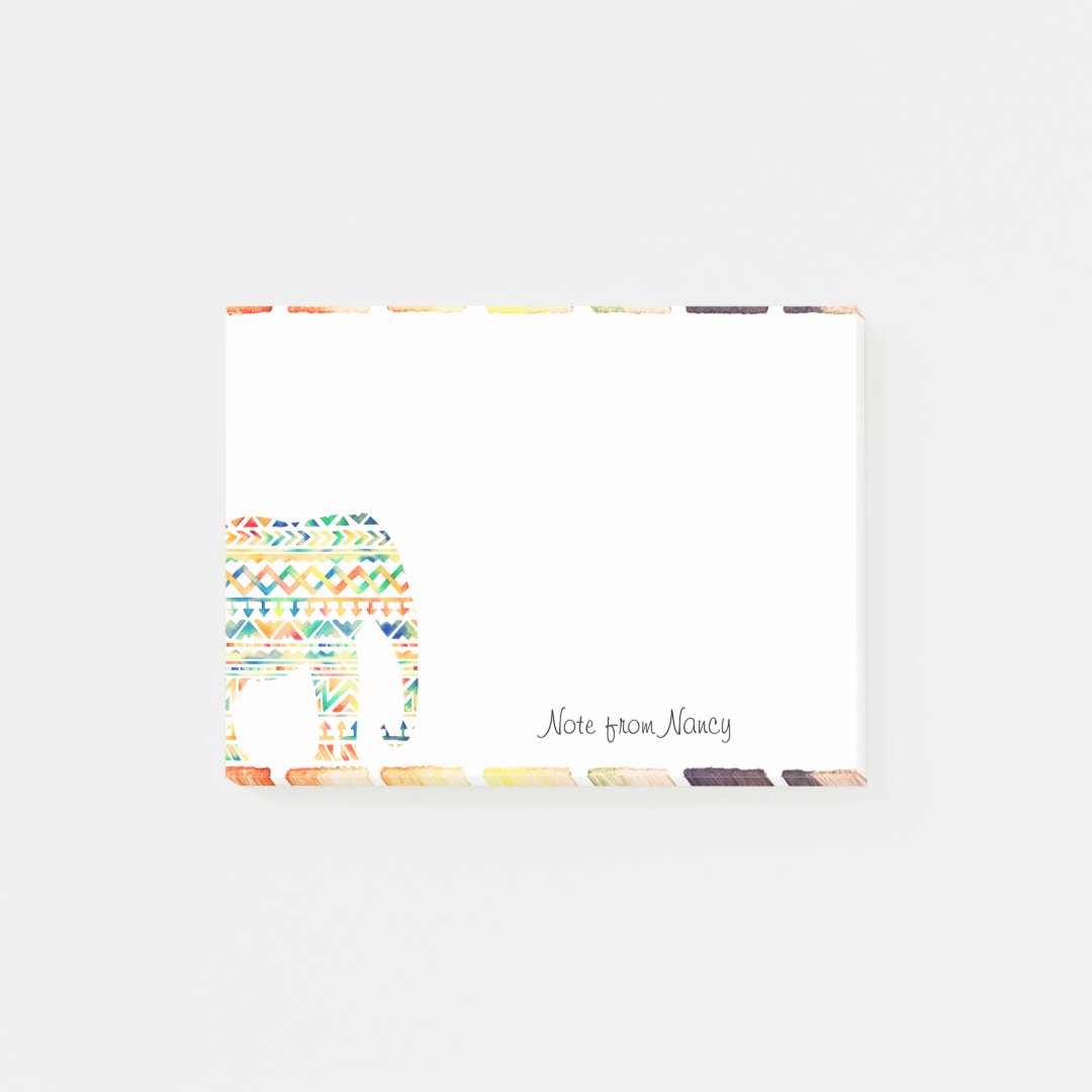 Cute Tribal Design Elephant Post-it Notes | Zazzle