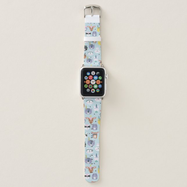 Cute Tribal Face Pattern Apple Watch Band (Front)