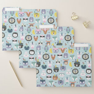 Cute Tribal Face Pattern File Folder