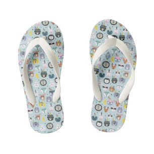 Cute Tribal Face Pattern Kid's Flip Flops