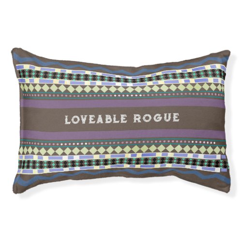 Cute Tribal Pattern Loveable Rogue Dog Cat Pet Bed