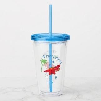 Cute Triceratops Acrylic Tumbler