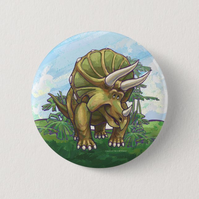 Cute Triceratops Button (Front)