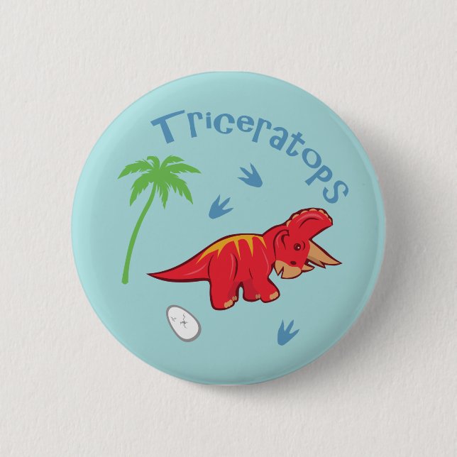 Cute Triceratops Button (Front)