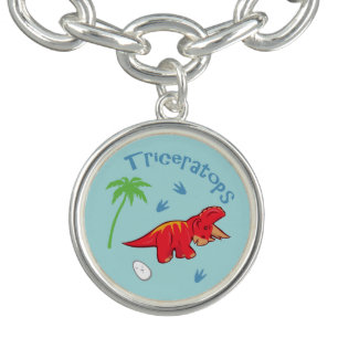 Cute Triceratops Charm Bracelet
