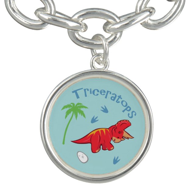 Cute Triceratops Charm Bracelet (Design)