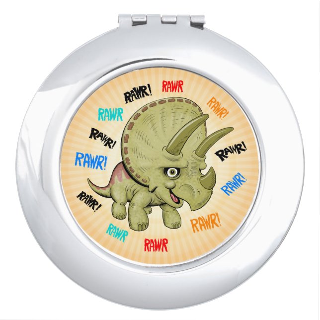 Cute Triceratops Compact Mirror (Front)