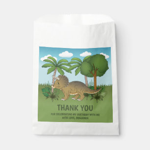 Cute Triceratops Dinosaur Birthday Thank You Favor Bag
