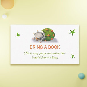 Cute Triceratops Dinosaur Illustrated Bring a Book Enclosure Card