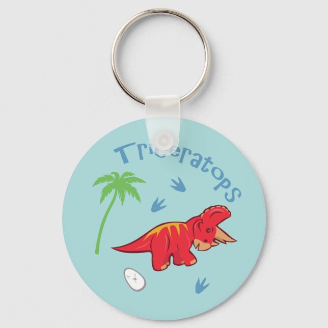 Cute Triceratops Keychain (Front)