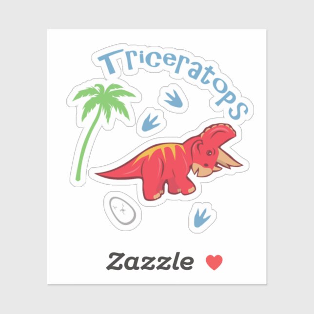 Cute Triceratops Sticker (Sheet)