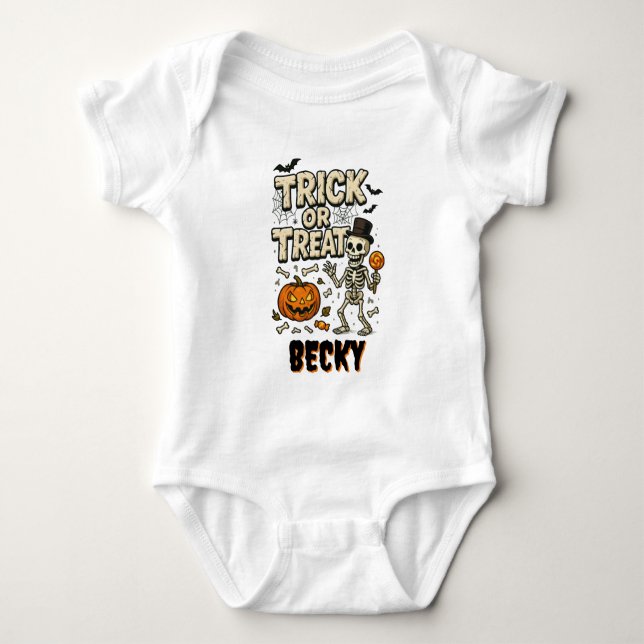 Cute Trick or Treat Baby Baby Bodysuit (Front)