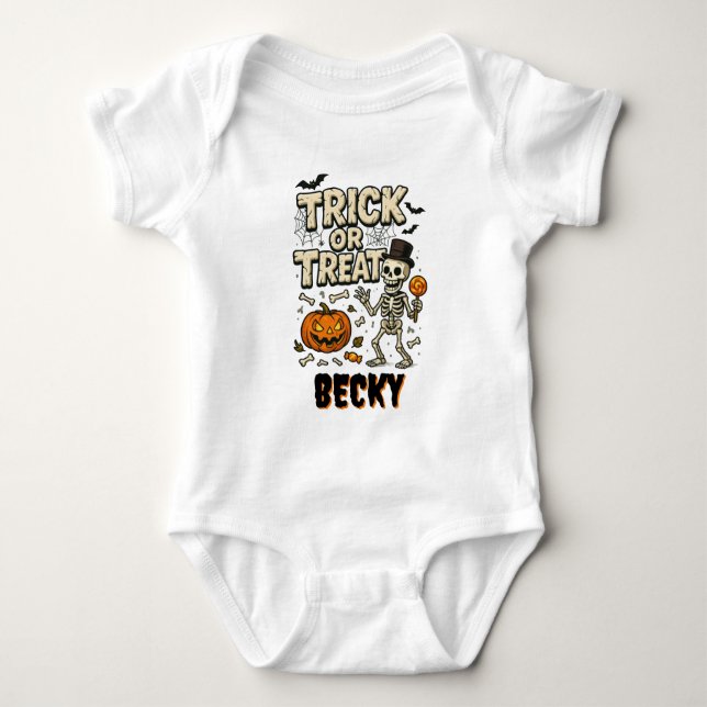 Cute Trick or Treat Baby Bodysuit (Front)