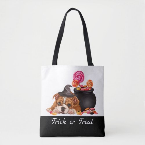 Cute Trick or Treat Candy Dog Personalized Tote Bag