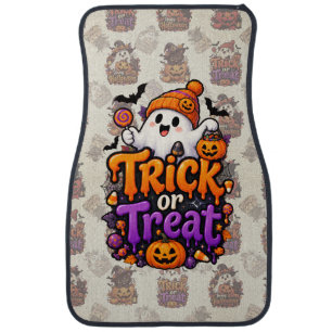Cute Trick or Treat Ghost Halloween Car Floor Mat 