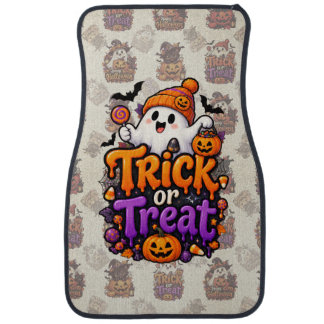 Cute Trick or Treat Ghost Halloween Car Floor Mat