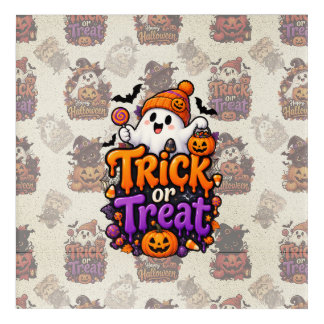 Cute Trick or Treat Ghost Halloween Framed Print Acrylic Print