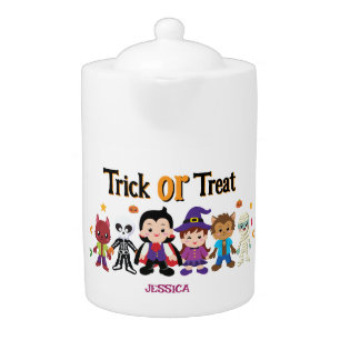 Cute Trick or Treat Halloween Costume Party Teapot