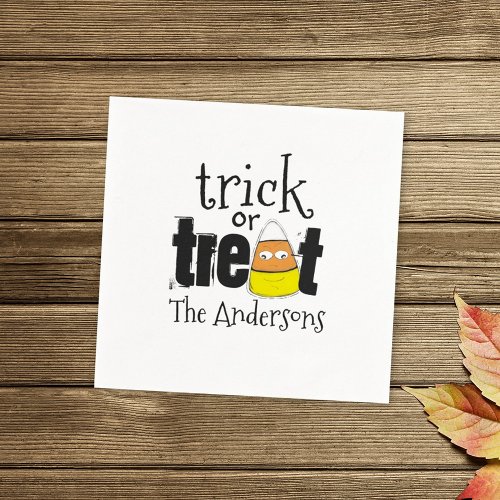 Cute Trick or Treat Halloween Personalized Napkins