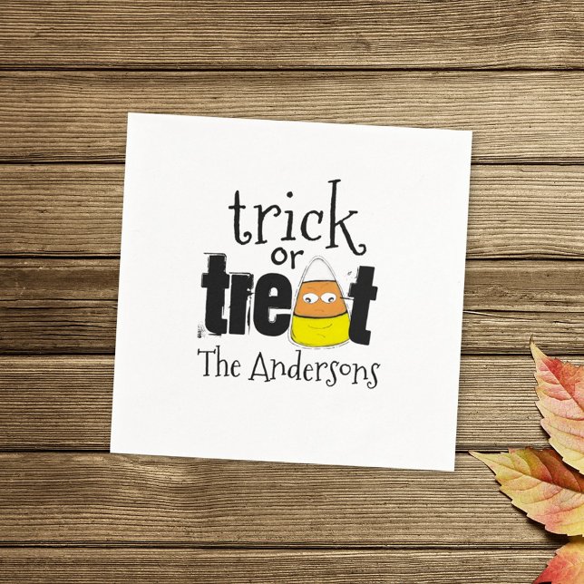 Cute Trick or Treat Halloween Personalized Napkins (Creator Uploaded)